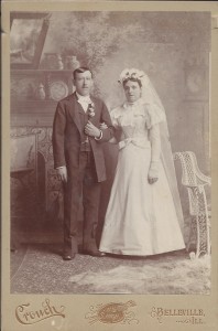 Old wedding photo by Belleville Illinois photographer